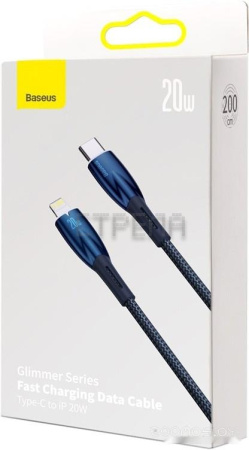 Кабель Baseus Glimmer Series USB Type-C - Lightning (2 м, синий)